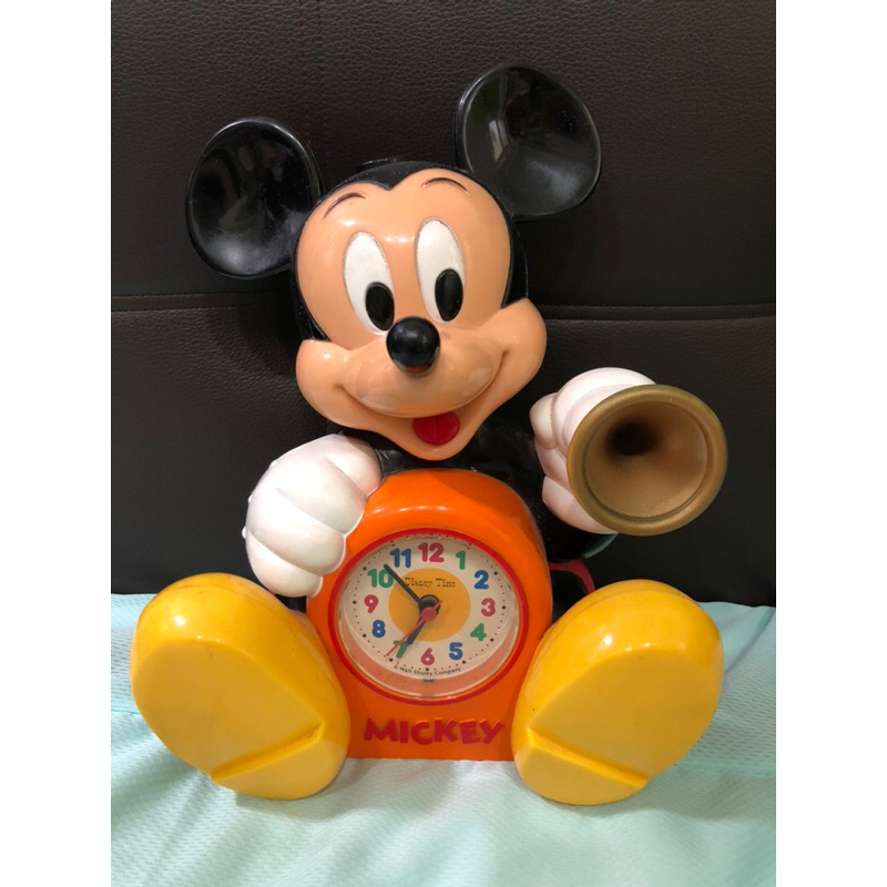 二手 稀有 正版迪士尼米奇鬧鐘 全台唯一只有這台（日本製，時鐘壞掉不會動，會說日文，可當擺飾）米老鼠MICKEY