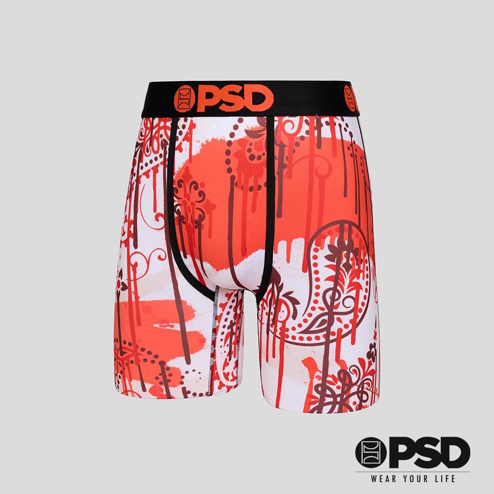 【PSD Underwear】BANDANA- 平口四角褲-佩利斯紅潮-黑色