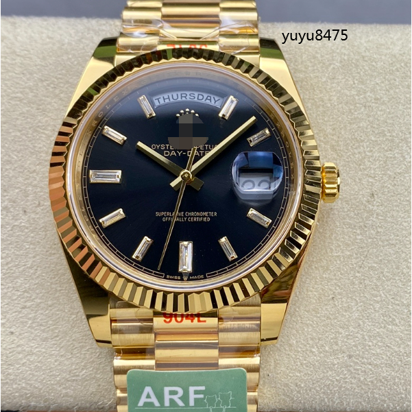 ARF廠黑冰糖雙歴星期日誌型40mm3255一體機芯實拍運動男士手錶防水計時全自動上鏈機芯手錶男腕錶高端腕錶