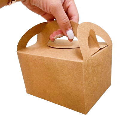 [永久包裝+] 食品提盒 牛皮無印 10入 小餐盒 蛋糕盒 小提盒 野餐盒 牛皮紙盒 手提禮盒 紙盒 餐盒 提盒 盒子