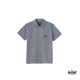 GOODFORIT / 美國Loser Machine Montes Zip SS Shirt條紋拉練短袖工作襯衫