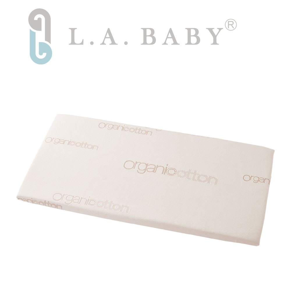 L.A. Baby 天然有機棉防水保潔墊床包 S號(90 x 52公分米白色)