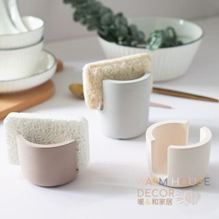 【暖&和家居】臺灣現貨 矽藻菜瓜布架 海綿收納架 置物架 廚房置物架 浴室收納架 吸水收納架 廚房收納架 矽藻吸水收納架