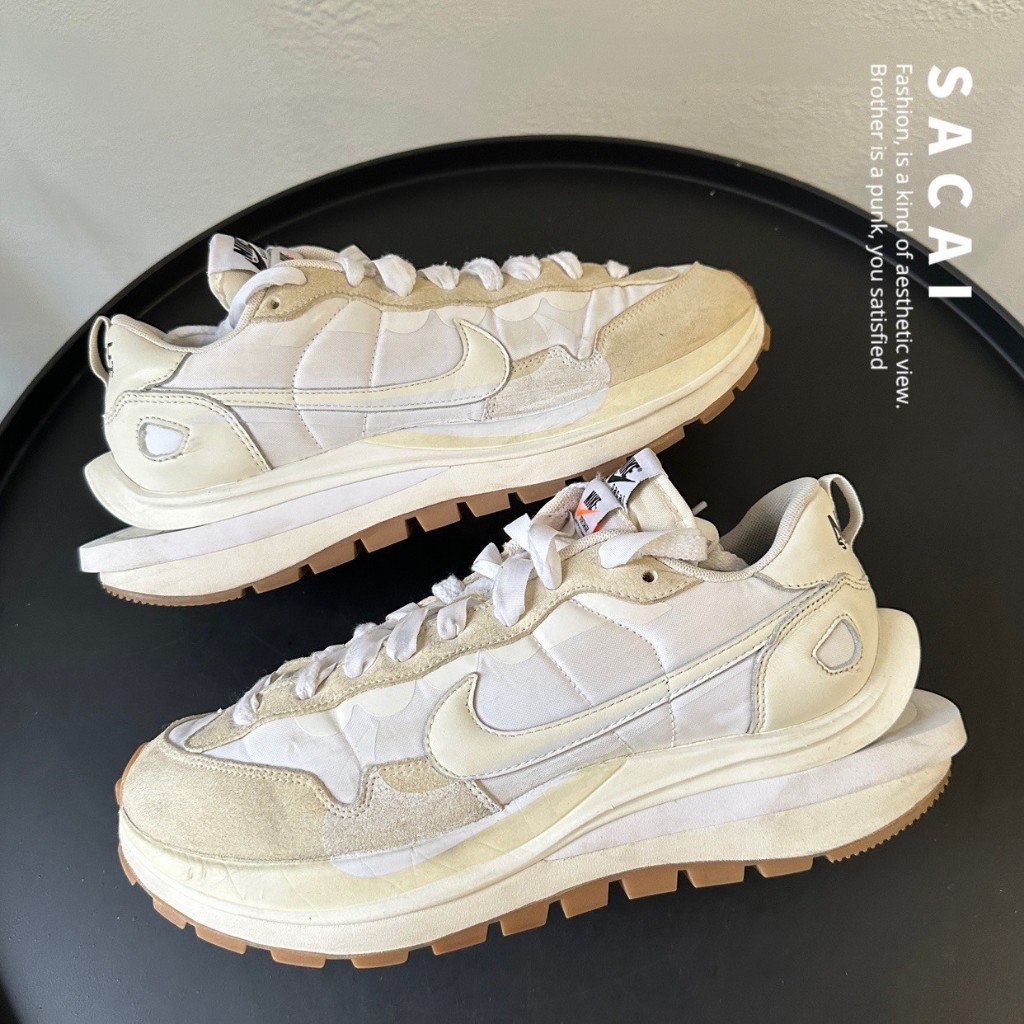 [二手] NIKE VAPORWAFFLE SACAI SAIL GUM 奶油白 米白 焦糖底 US10 DD1875