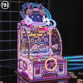 藝模 推幣機儲錢罐 木質拼圖 模型拼裝 手工拼裝 收藏模型 3D立體拼圖 手工禮物 手作diy 存錢罐 微縮模型
