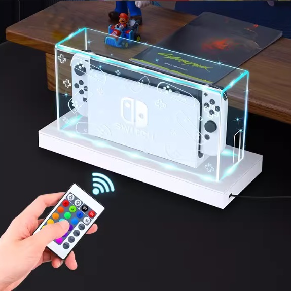 5星級 Nintendo 任天堂 Switch防塵罩 發光底座 OLED 電力加強版 可通用 防塵罩 保護 NS JOY