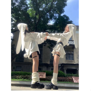 熱賣🔥 一起可愛!!!【長耳兔外套】校園風設計感連帽衛衣女INS韓版上衣服
