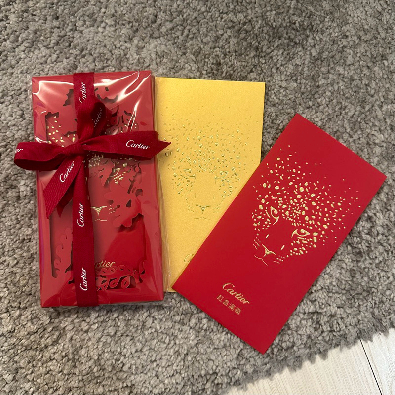 ［全新］Cartier卡地亞記念紅包袋，8入含外包盒+緞帶