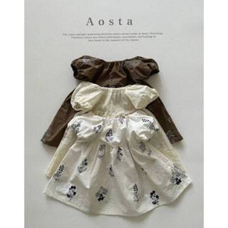 Aosta 優雅繡花女童洋裝｜兒童洋裝 寶寶洋裝 嬰兒洋裝 女童 兒童衣服 寶寶衣服 嬰兒衣服 韓國童裝
