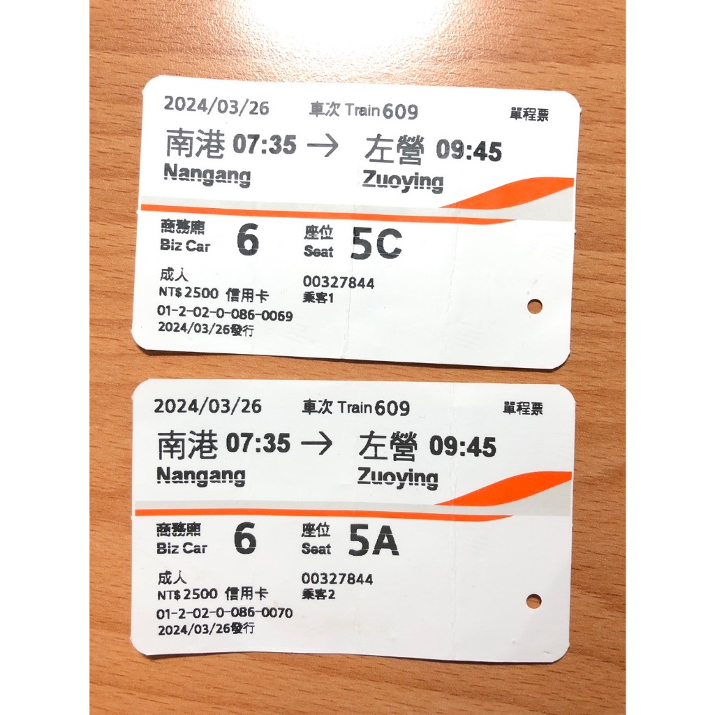 【高鐵票根】2024年 高鐵車票 台灣高鐵 高鐵票 收藏 紀念 紀念票根 票根 2024 商務艙 商務車廂