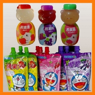 [哆啦A夢 倍力果汁+可愛熊 熊果汁] 葡萄汁、蘋果草莓汁、蘋果汁 3種口味 可混搭