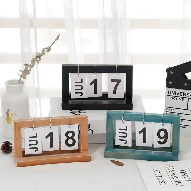ins創意簡約現代臥室高級日曆桌曆 辦公桌面裝飾品 小擺飾擺設