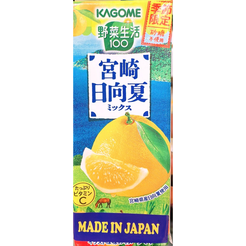 【亞菈小舖】日本零食 可果美 綜合蔬果汁 日向夏蜜柑風味 195ml【優】