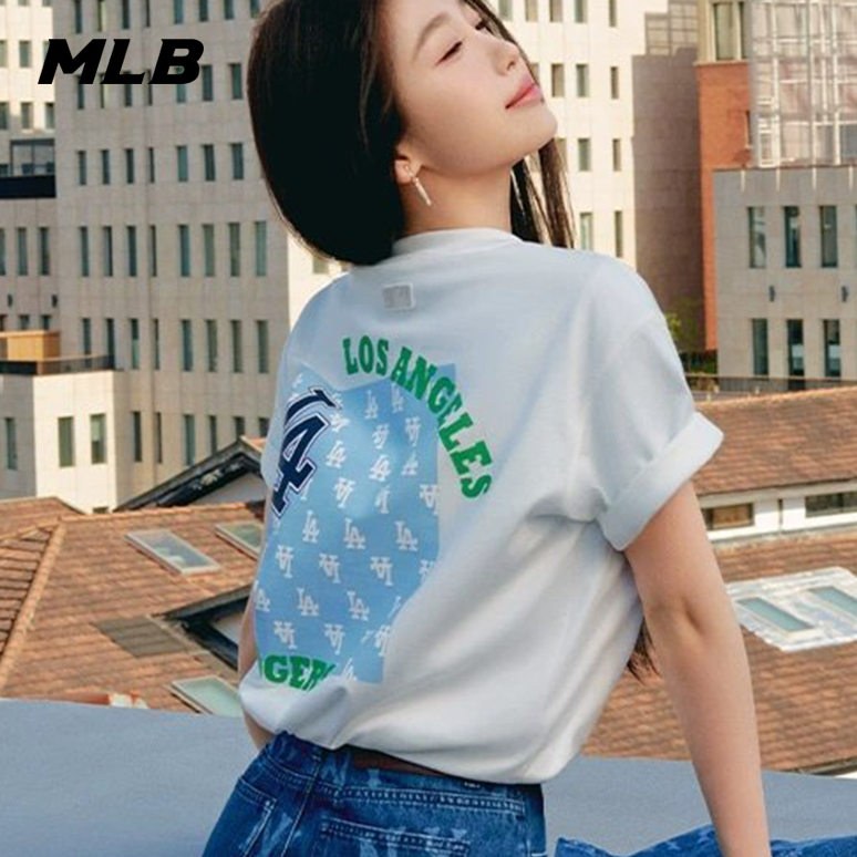 🇰🇷韓國代購 免運 MLB 24SS 短袖 T恤 虞書欣同款 老花後背印花 3ATSM04