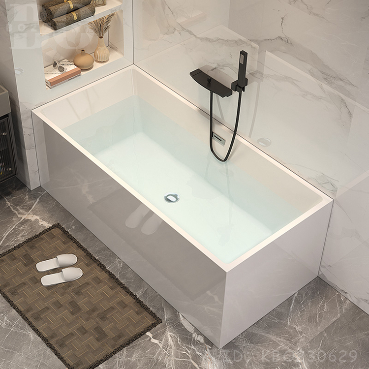 【破損包賠】壓克力家用小戶型網紅浴缸薄邊無縫一體長方形獨立式恆溫小浴缸BO80