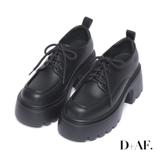 D+AF [現貨快出] 厚底鞋 "厚底 " 寬頭鞋 鬆糕鞋 德比鞋 楔型鞋 3色 [奶油女孩] A1068-1