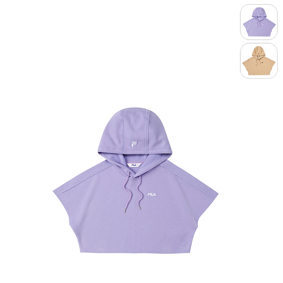 【FILA】KIDS 女童款 連帽上衣-粉紫 5TEX-4460-PL