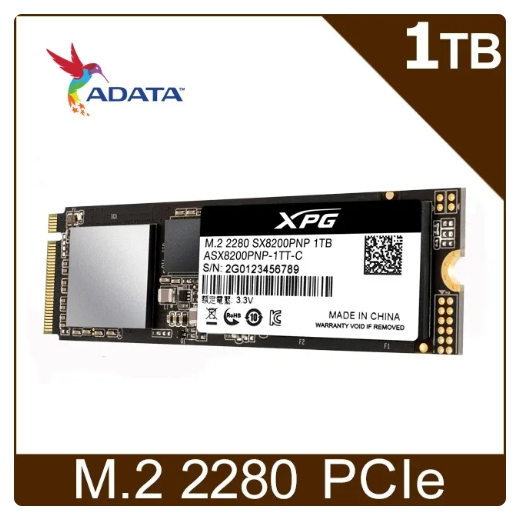 ADATA威剛 XPG SX8200Pro 1TB M.2 2280 PCIe SSD固態硬碟/(五年保)