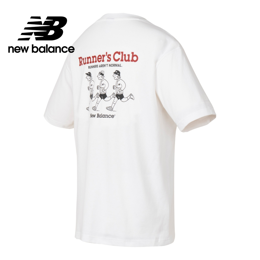 【New Balance】 NB BOY RUNNER CLUB插畫短袖上衣_男性_白色_MT41959WT