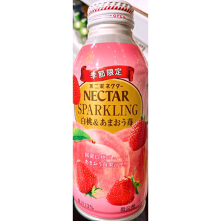 【亞菈小舖】日本零食 不二家 白桃草莓果汁氣泡飲 期間限定 380ml【優】