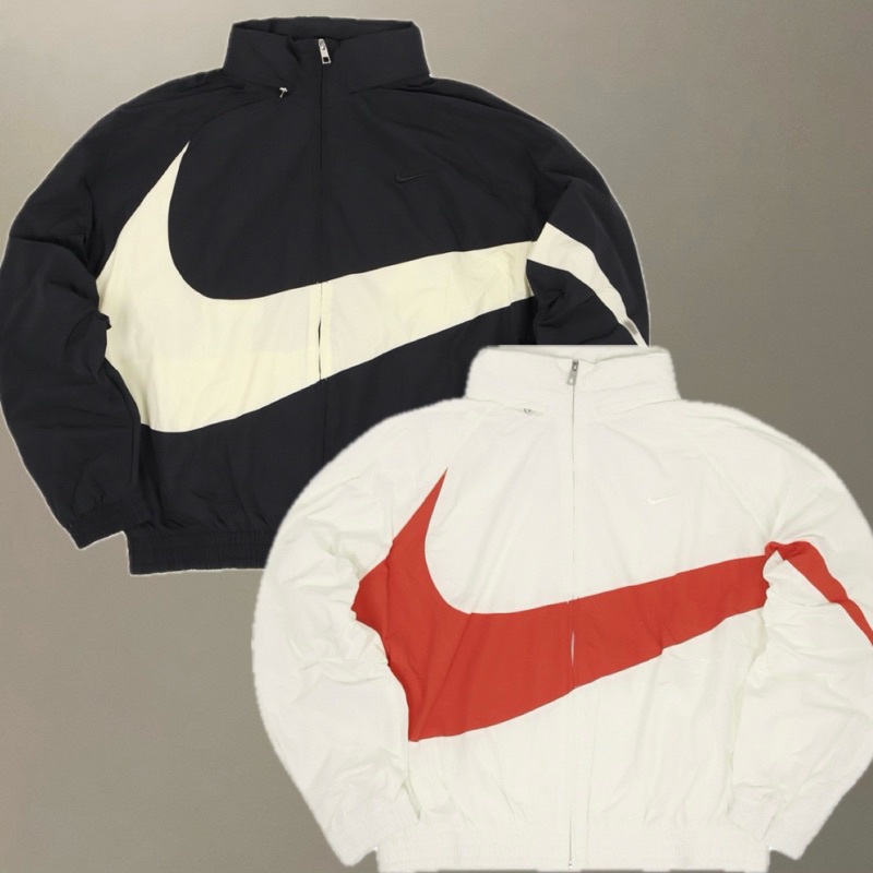 [Ban]Nike AS M NK Swoosh Jacket 黑白 白橘 風衣外套 FB7878-010 133