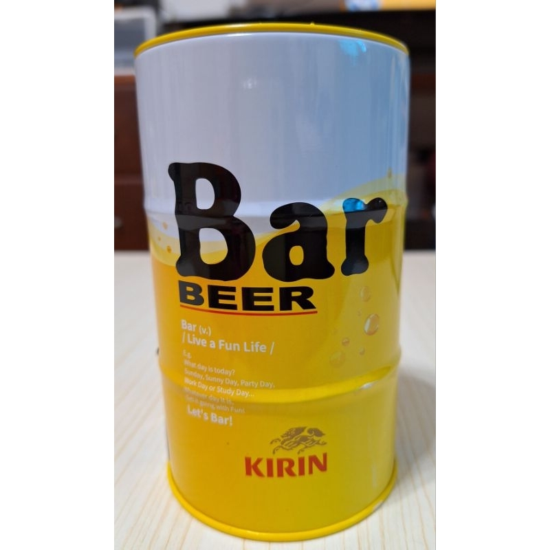 Kirin Bar! Beer_麒麟啤酒鐵筒造型金屬存錢筒／撲滿