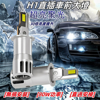 【💥極光級聚光】亮聚光80W汽車大燈 H1/H11/9005/H7/9006通用 超亮聚光機車燈 防水改裝車燈 大燈泡