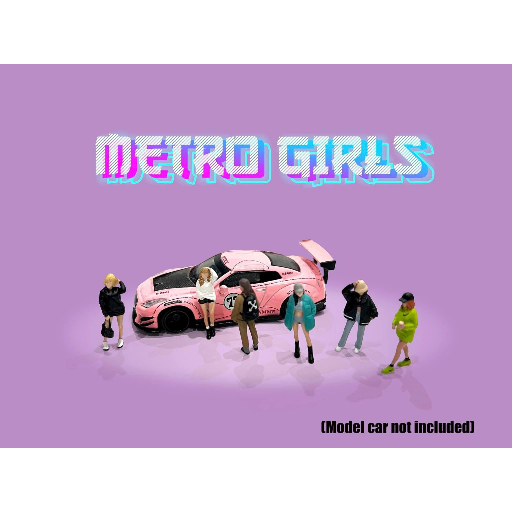 1/64 American Diorama 金屬 人偶 Metro Girls 咖啡 走路 街頭 捷運 女孩 場景 擺設