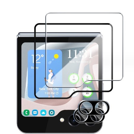 三星 Z Flip5 頂級滿版玻璃貼 防偷窺 螢幕保護貼 鋼化玻璃貼 保護貼 鏡頭貼 ZFlip5 4 3 手機殼