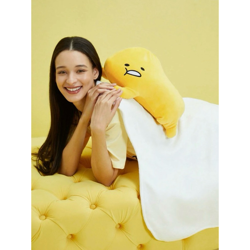 正版聯名款 蛋黃哥 Gudetama 二合一可拆卸毛絨枕頭毯