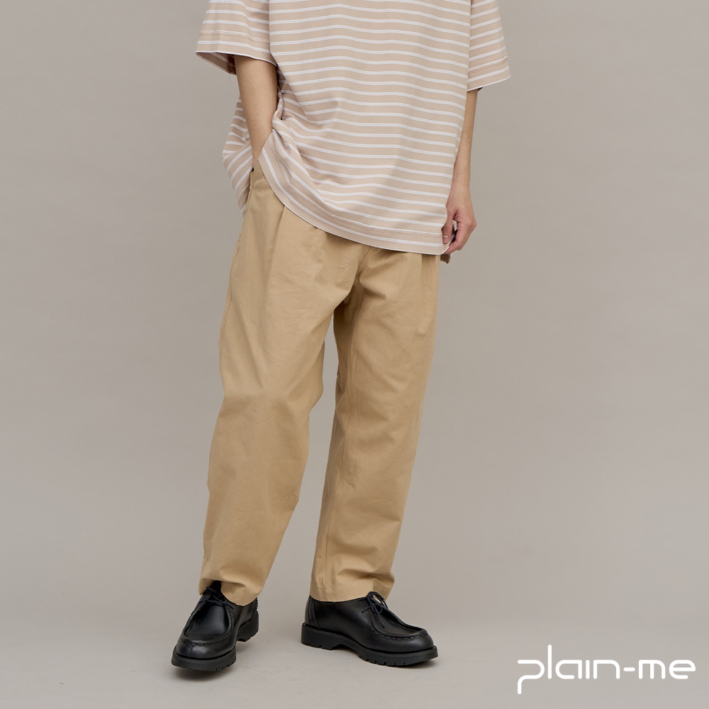 【plain-me】厚實斜紋打褶錐形長褲 PLN3570-241 &lt;男女款 長褲 褲子&gt;
