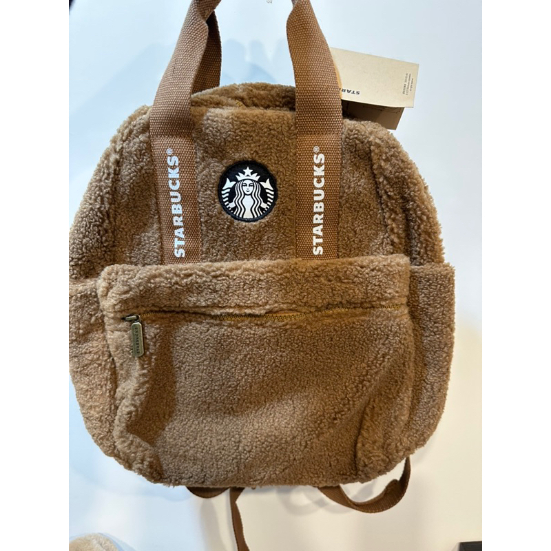 全新 星巴克 女神絨毛後背包 SIREN SHERPA BACKPACK