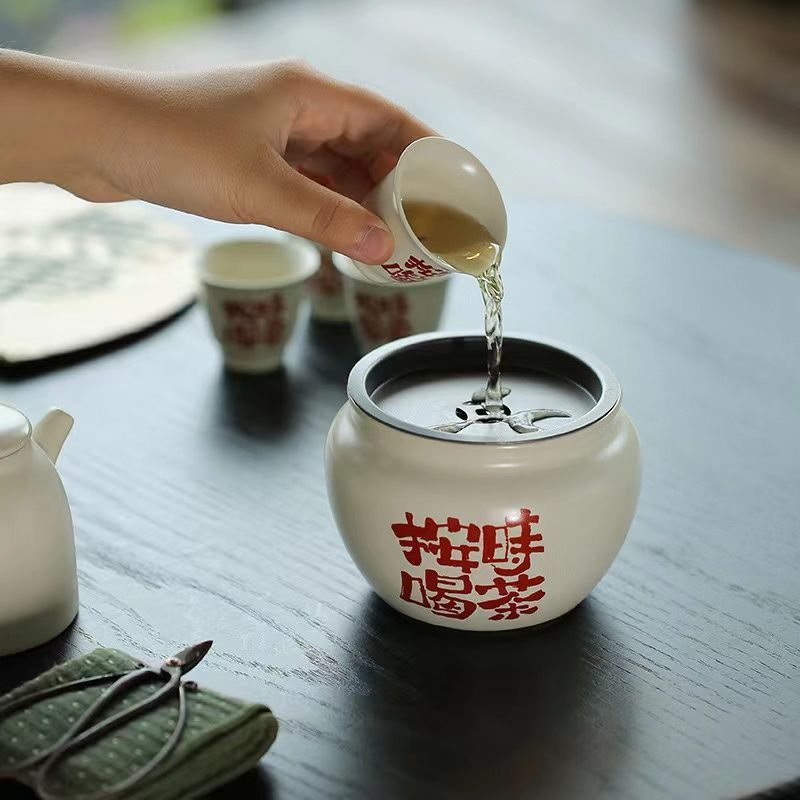 【匠心良品】草木灰陶瓷茶桶 建水 茶桶 草木灰 陶瓷 按時喝茶 茶洗 水孟 儲水杯 筆洗 廢水桶 茶具 茶渣桶 茶水桶