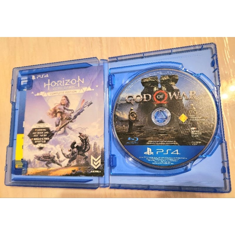 (二手9成新)戰神+地平線1期待黎明 PS4遊戲片 一般版-正版遊戲片 特典已用 低價拍賣 Sony