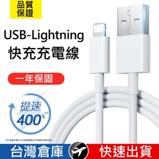 【台灣快速出貨】適用平果 iPhone USB to Lightning 傳輸充電線 一年保固