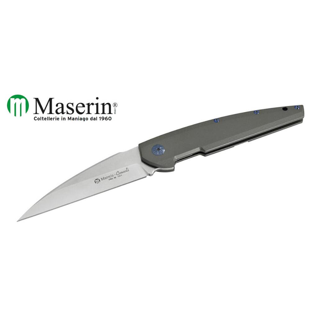 【angel 精品館 】Maserin Knives 405 SOLAR Flipper 紳士刀 D2鋼 鈦柄-折刀