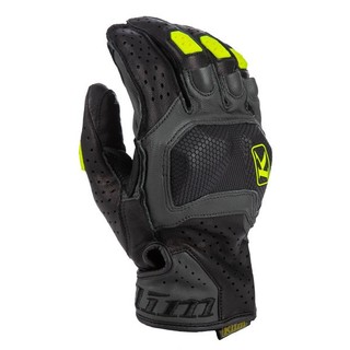 【美國KLIM】BADLANDS AERO PRO 短版穿孔皮革防摔手套 BLACK - HI-VIS