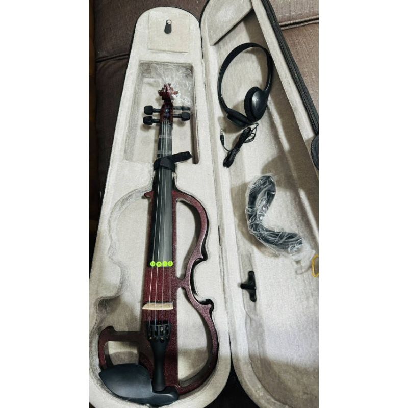 【紅樹林】2022成人初學演奏電聲電子小提琴 舞臺表演送耳機和送線和琴盒精密樂器~9成新.4/4