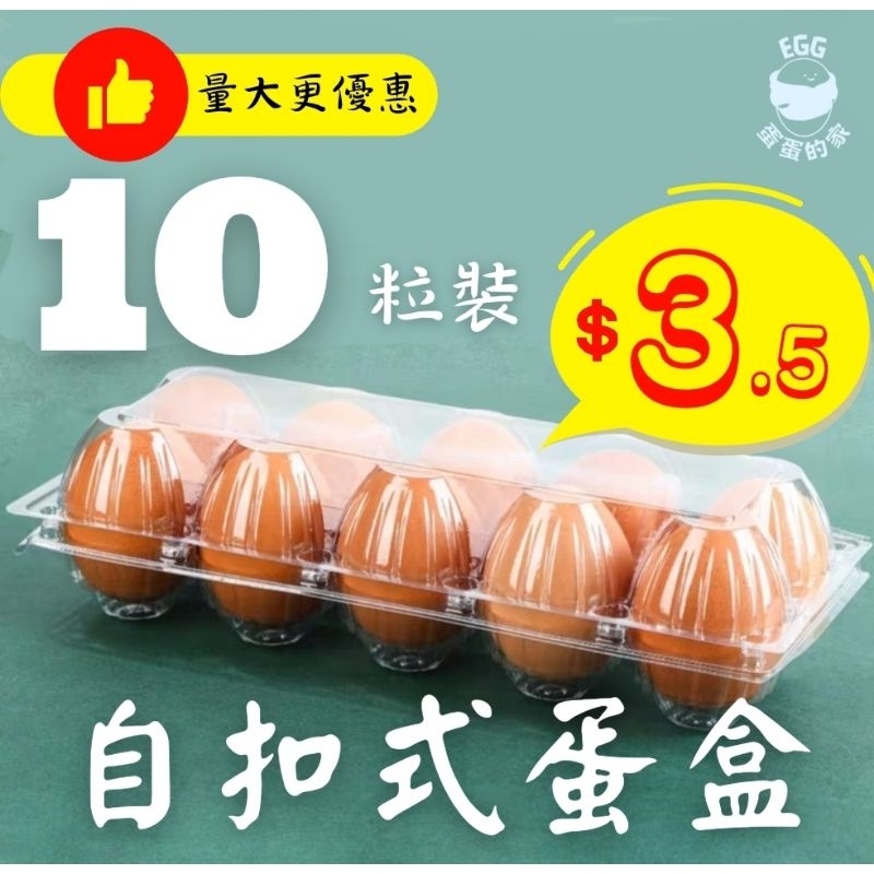 🔥宅配免運 現貨速出🔥台灣自扣式蛋盒 10格 10顆 10粒裝 雞蛋盒 鴨蛋盒 塑膠蛋盒 雞蛋收納盒 一次性蛋盒