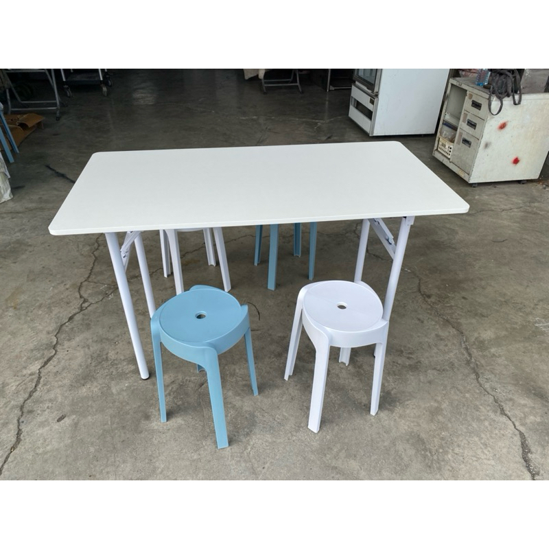 彰化二手貨中心(原線東路二手貨)---全新品 折疊桌+4椅 餐桌椅組