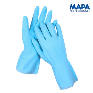 MAPA 117(8號)清潔手套 1雙 天然橡膠手套 耐酸鹼手套 超薄植绒內襯手套 2雙五折