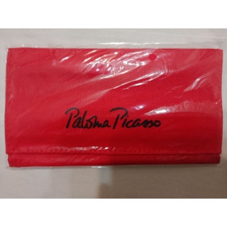 全新『Paloma Picasso紅色尼龍零錢包皮包!尺寸17x9.5x0.5CM』