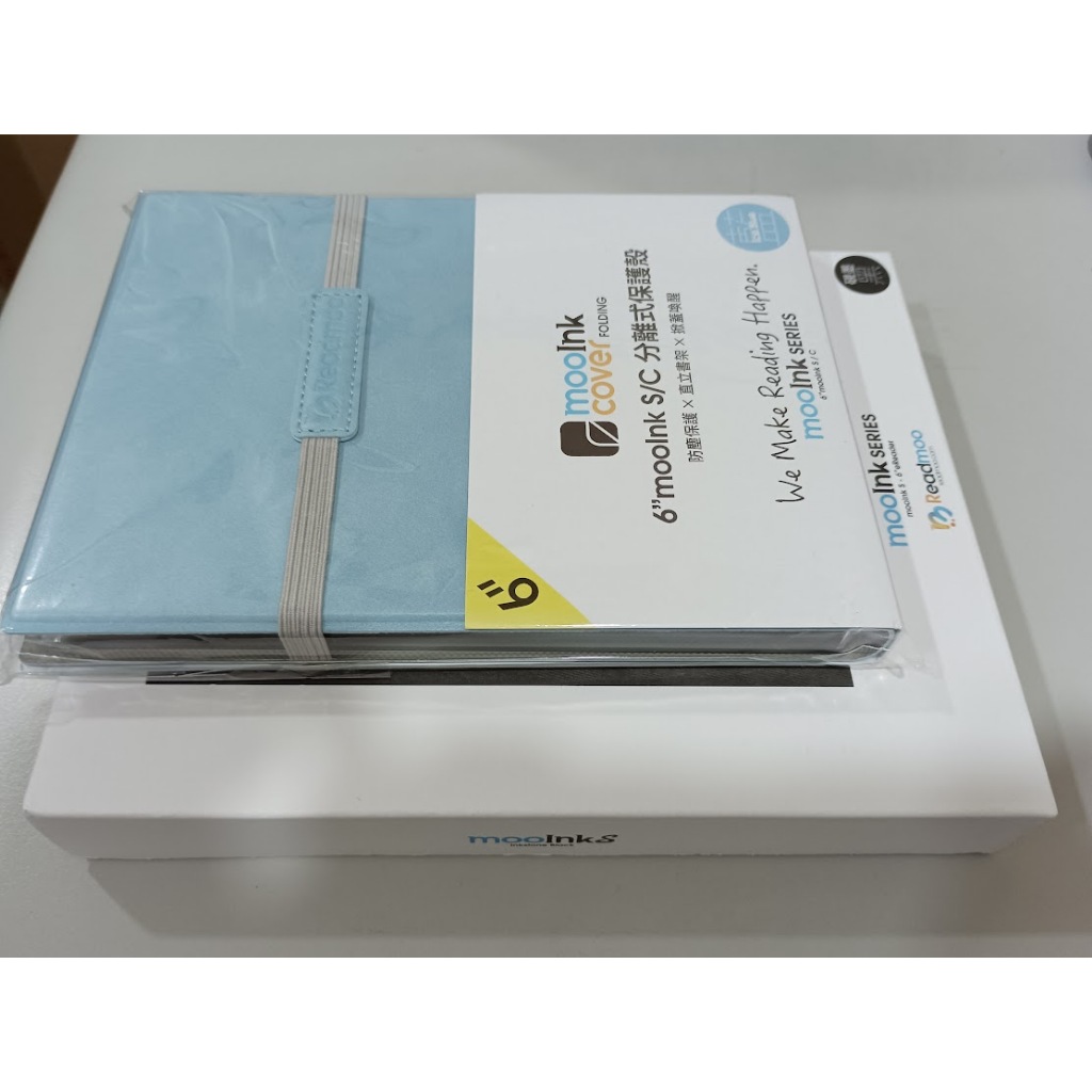 mooInk S 6吋  讀墨電子書閱讀器 (硯墨黑)+分離式保護殼(冰川藍)