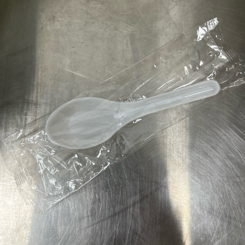 一次性 免洗湯匙 中式硬湯匙 單包裝 營業用 阿湯哥湯匙 100入 外帶餐具 透明無印刷包裝
