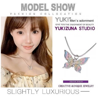 🎀覓韓T時尚飾品💛🌈輕奢時尚ins潮流y2k🌈彩色蝴蝶漸變項鍊🌈閨密