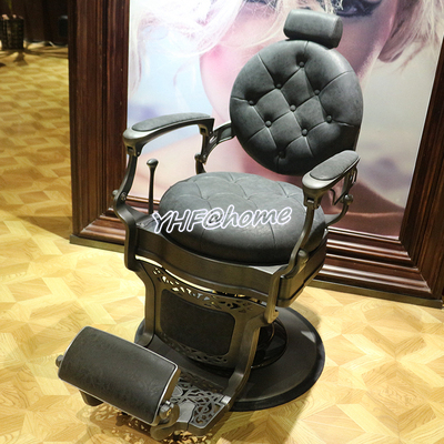 【可打統編】男士復古美髮椅子 高端理髮店椅子 可放倒刮鬍油頭椅 髮廊專用 剪髮椅