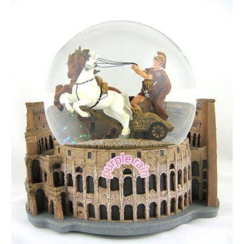 JARLL羅馬競技場戰士與馬車大型水晶球音樂盒。已絕版