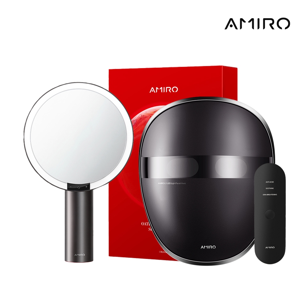 【AMIRO】嫩膚時光面罩 +【AMIRO】全新第三代 Oath 自動感光 LED化妝鏡 (國際精裝彩盒版)