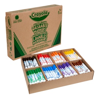 【美國繪兒樂Crayola】可水洗粗頭彩色筆教學用散裝8色200支｜ 教學用 大包裝 箱購