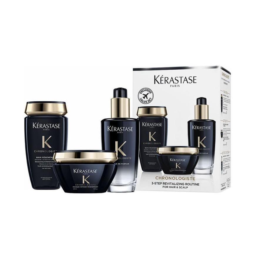 『WNP』KERASTASE 卡詩 黑鑽極萃逆時奢華組(洗髮250ML+髮膜200ML+香氛露100ML)超划算~